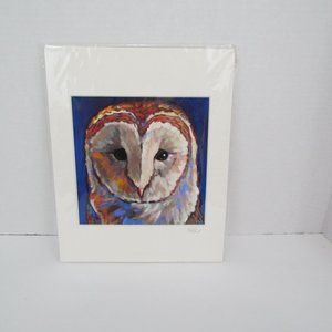 Marna Schindler Barn Owl The Mouser Modern Art Print Owl Home Decor 8x10 Matted